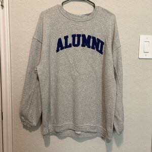 Aerie Alumni Pullover Sweatshirt Womens Sz XS Oversized Spellout Streetwear